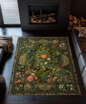 Žalių Gėlių Kilimas Spalvingas Boho Dekoras Svetainės Miegamojo Kilimas Namų Dekoras Retro Kilimas 120x160cm gray