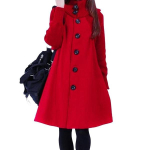 Moterų mados žiemos &scaron;iltas &scaron;ik&scaron;nosparnis ilgas paltas Laisvas megztinis Striukė Trench Coat Plus Size XXXXXL red