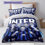 Inter Milan ra&scaron;to patalynės komplektas (antklodė ir užvalkalai) Namų dekoracija Gimtadienio dovana (1 * antklodės užvalkalas + 2 * pagalvės užvalkalai, be &scaron;erdies) 135x200cm blue