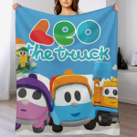 LEO the sunkvežimio keltuvo kau&scaron;as ir Leah žiemos linksmybių &scaron;ventinė mesti antklodė Visų sezonų lengva mink&scaron;ta antklodė lovai 102x76cm(40x30in) blue