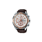 Casio EDIFICE serijos sportinis vandeniui atsparus kvarcinis mechanizmas odinis dirželis Japonijos ir Korėjos laikrodis vyri&scaron;kas laikrodis baltas ciferblatas EFR-539L-7A balta