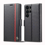 EUCAGR Anglies Pluo&scaron;to Atverčiamas Magnetinis PU Odos Piniginės Telefono Dėklas Samsung S26 Ultra S25 S24 S23 S22 S21 S20 S10 S9 S8 Plus Dangtelis Galaxy S24+ gray
