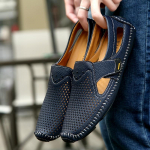 Vasaros vyri&scaron;ki sandalai Mink&scaron;tos odos vyri&scaron;ki batai Slip I&scaron;pjauti Kasdieniai mados tendencijos Vyri&scaron;ki patogūs vairavimo plok&scaron;čiapadžiai Kasdieniai vyri&scaron;ki batai 38