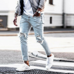 Vyri&scaron;ki tamprūs džinsai Džinsai vyrams Baggy Straight Leg Fashion Patogūs liemens kelnės laisvos S