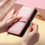 Rombinis odinis dėklas-piniginė ant rie&scaron;o telefonui Samsung Galaxy S26 S25 Edge S24 Ultra S23 Plus FE A17 A16 A26 A36 A56 Galaxy A17