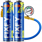 Fixfy 3 viename 500 ml oro kondicionieriaus papildymo rinkinys - 2x didelė talpykla + R134A žarna