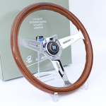 14 colių 350 mm Klasikinis medžio ra&scaron;to vairas, poliruotas, lėktuvo kokybės aliuminio, automobilio sportinis vairas Steering Wheel gray