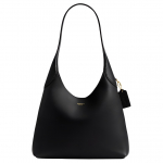 Coach Brooklyn 28 Logotipo Spaudė Užsegamas Grublėtos Odos Hobo Rankinė Moteri&scaron;kos Rankinės Žalvario Juoda CU068-B4BK Gift Box Set (Basic Set+Yellow Box) black