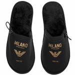 Emporio Armani vyri&scaron;ki dizainerio Milano auksiniai &scaron;lepetės - Dydis: S black