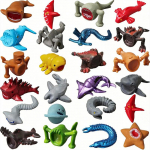24 vnt. Jūros Valgytojas Bloop Gran Maja Figūrėlė Namų Dekoro Modelis Mini 2,5&ndash;5 cm Giliavandenio Monstro Figūrėlės Namų Dekoro Ornamentai 2.5-5CM