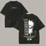 Naruto Skaičius T-shirt Citatą Nagato Vintage Rūg&scaron;tinis Plovimas Streetwear Per dydžio Retro Anime Grafika Vyri&scaron;ki Mar&scaron;kinėliai Medvilninis Vir&scaron;us Drabužiai M white