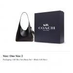 COACH Brooklyn karvės odos hobo tipo rankinė ant peties maža moteri&scaron;ka juoda ir ruda CBH44-LHPMZ One Size 2 black