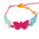 Les Tr&eacute;sors De Lily [L4456] - Bracelet tissu 'Papillon' tutti frutti