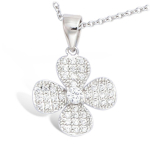 Les Tr&eacute;sors De Lily [L4643] - Pendentif Argent 'Tr&egrave;fle' blanc argent&eacute; (rhodi&eacute;) - 15x15 mm