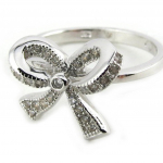 Bague Argent 'Noeud Romantique' Blanc