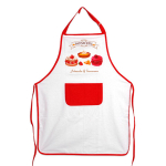 Les Tr&eacute;sors De Lily [A2441] - Tablier de cuisine coton 'P&acirc;tisseries' rouge blanc (Artisanales et Savoureuses) - 90x70 cm