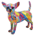 Les Tr&eacute;sors De Lily [A3848] - Figurine r&eacute;sine 'Chihuahua' splash multicolore - 19x18x9 cm