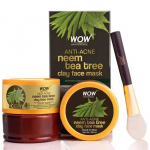 Wow Skin Science Priemonė nuo aknės su nimbamedžiu ir arbatmedžiu, molio veido kaukė, 200 ml