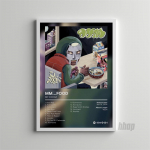Pop repo muzikos albumo vir&scaron;elio atlikėjas MF DOOM plakatas Estetinis reperis hiphopo rokas Madvillainy drobės sienų menas Namų kambario sienų dekoras 40x50cm No Frame