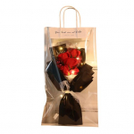 Graži imitacinė gėlė su mai&scaron;eliu, &scaron;iltos, lengvos Motinos dienos dovanos raudona