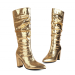 Q/Nauji auk&scaron;takulniai batai rudeniui ir žiemai, madingi oversized moteri&scaron;ki batai su storu kulnu 42 auksinė
