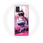 Coque pour Samsung Galaxy A51 5G Formule 1 Sergio P&eacute;rez Pilote de F1 Rose