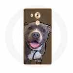 Coque pour Huawei Mate 8 Chien Pitbull Blanc gris