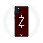 Coque pour Samsung Galaxy A21S Ozark Saison 4 Logo Z Blanc Fond Rouge