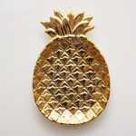 Paauksuota keraminė ananasų laikymo lėk&scaron;tė Užkandžių lėk&scaron;tės Desertų papuo&scaron;alų indų makiažo padėklas