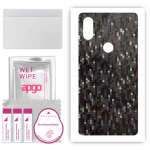 apgo Protective Skin Sticker for the back compatible with Xiaomi Mi Mix 2S, Wrap Film, Foil, Vinyl - Pattern Carbon Black Pixel