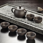 Yixing purpurinio smėlio arbatos rinkinys juodos/raudonos keramikos Kung Fu arbatinukas rankų darbo arbatinukas Gaiwan Tureen arbatos ceremonija (Neįtraukite akmens stalo) see chart3