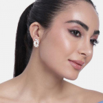 White Enamel with crystal stone stud
