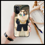 Juokingas animacinis katinas Skaidrus telefono dėklas, skirtas Huawei Honor 20 10 9 8A 7 5T X Pro Lite 5G Black Etui Coque Hoesjes Comic Fash dizainas Honor 20lite