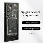 Prabangios technologijos Chip Elements telefono dėklas, skirtas Samsung Galaxy S23 S22 Ultra Plus Magnetinis belaidžio įkrovimo auk&scaron;tos kokybės dangtelis