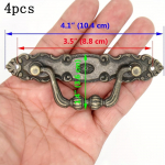 4 vienetų vintažiniai bronziniai pakeliami žiedai, traukiami komoda 4pcs