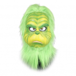 Kalėdinė veido pagalvėlė Realisti&scaron;ka latekso žalia galvos apdangalas Kalėdų Senelio Cosplay kostiumas Kalėdų vakarėlio aksesuarai suaugusiems paaugliams A