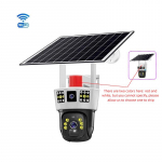 Saulės energija varoma trijų ekranų stebėjimo kamera 360&deg; lauko dienos ir nakties spalvota mobiliojo telefono nuotolinė Wi-Fi/4g belaidė kamera 【wifi】camera no card juoda/balta