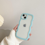 Madingas mielas skaidrus Curly Wave dėklas, skirtas iPhone 16 15 14 13 12 11 Pro Max X XR XS Hybrid smūgiams atsparus buferio dangtelis Capa Aesthetic iPhone 16 Pro Max