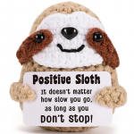 1 vnt. Nertas &scaron;ventinis dovanėlė su kortele Emocinės paramos tinginio lėlė Rankų darbo megzta figūrėlė Stalo dekoras Baigtas ornamentas 7.5x5.5x4.5