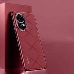 KEYSION Prabangus tinklelio ra&scaron;to PU odinis dėklas Huawei nova 13 Pro; galvanizuotas kietas PC smūgiams atsparus telefono dangtelis Huawei nova 13 Pro for Huawei nova 13 raudona