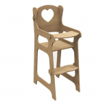 Chaise haute de poup&eacute;e en bois MDF &agrave; d&eacute;corer
