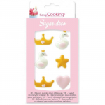 D&eacute;coration comestible - Princesse - 6 pcs - Rose - Multicolore - Sucre