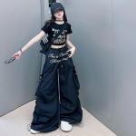 Mergaičių džiazo &scaron;okių kostiumai, puo&scaron;nūs japoni&scaron;ki hiphopo kostiumai, podiumo scena 170 juoda