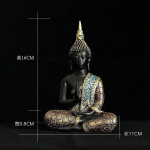 Didelė Budos statula Tailandas Buda Budos skulptūra Žalia derva Rankų darbo Budizmo figūrėlė Meditacija Namų dekoras
