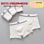 5 vnt. / partijoje berniukų apatinis trikotažas Bokseriai vaiki&scaron;ki &scaron;ortai kelnaitės Medvilninės berniukų apatinės kelnės 100-160 110 balta