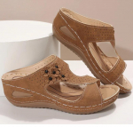 Sandalai Moteri&scaron;ki Retro auk&scaron;takulniai sandalai Vasaros Batai Moteri&scaron;ki Slip On Wedge Sandalias Mujer &Scaron;lepetės su mink&scaron;tu kulnu viduje, lauke 36