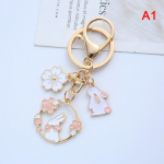 Animacinis filmas Sakura Rabbit Keychain Cat Pakabukas Kuprinė Raktų pakabukas Geriausias draugas Charms C