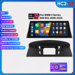 Hizpo 2din Android automobilio radijas Multimedijos vaizdo grotuvas BMW 5 serijai E60 E61 E63 E64 3 serijai E90 E91 E92 E93 Stereo GPS Carplay 4G RDS GPS Stereo DVR HC2 2G 32G