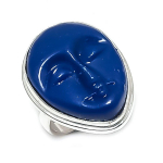 Cameo Gemstone Handmade 925 Sterling Silver Jewelry Ring Size 8 y3b82