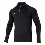 Under Armour vientos spalvos paprastas kasdienis sportinis pusiau užsegamas kvėpuojantis patogus ilgomis rankovėmis fitneso mar&scaron;kinėlis unisex vir&scaron;utinė dalis Juoda 24600603-001 4XL